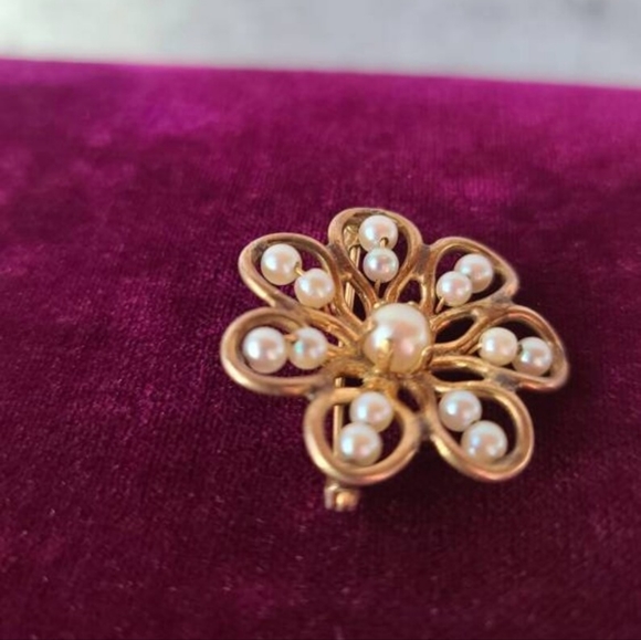 Marvella 12KT GF Floral Brooch - Picture 8 of 10